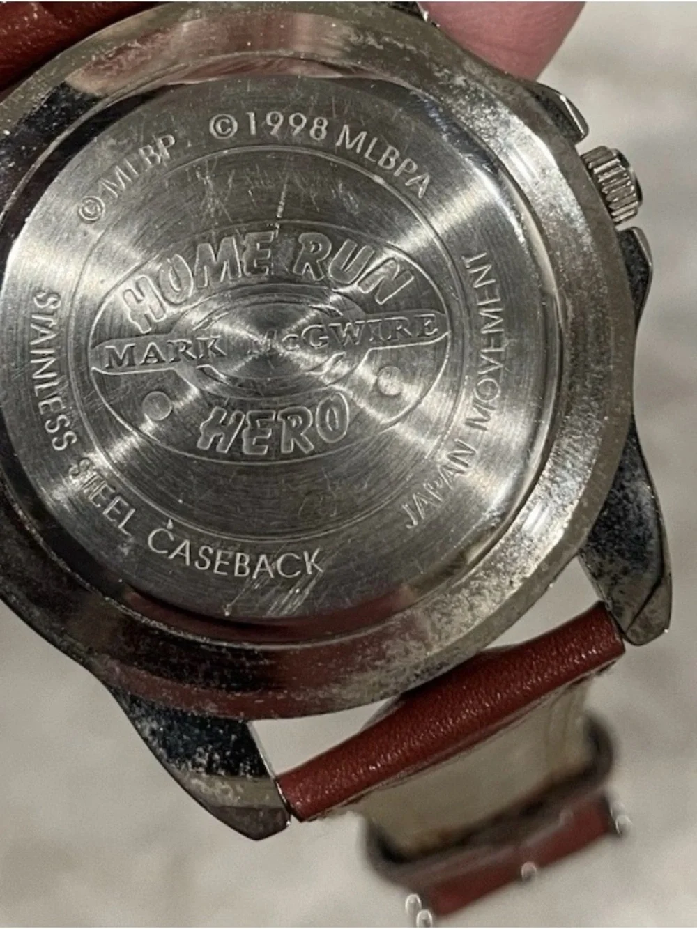 Vintage 1998 Mark McGwire Home Run Hero Watch with Leather Band